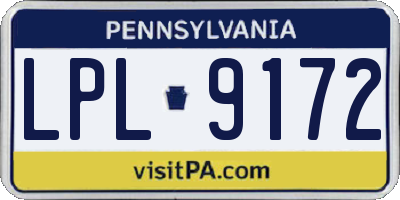 PA license plate LPL9172