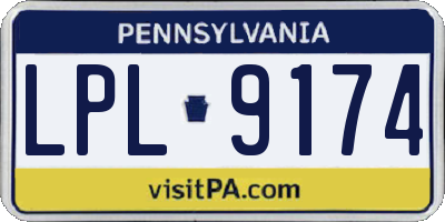 PA license plate LPL9174