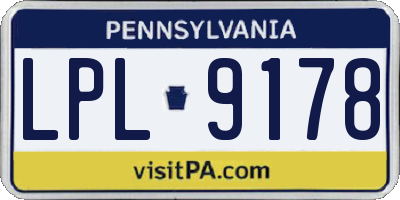 PA license plate LPL9178