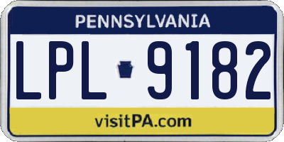 PA license plate LPL9182