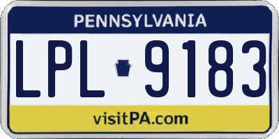 PA license plate LPL9183