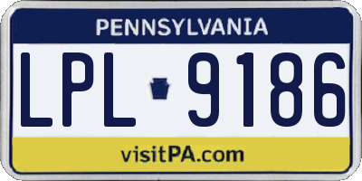 PA license plate LPL9186