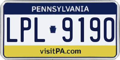 PA license plate LPL9190