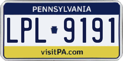 PA license plate LPL9191