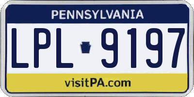 PA license plate LPL9197