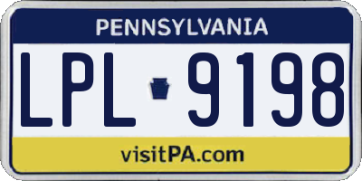 PA license plate LPL9198