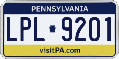 PA license plate LPL9201
