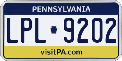 PA license plate LPL9202