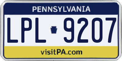 PA license plate LPL9207