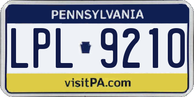 PA license plate LPL9210