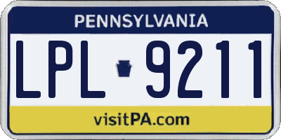 PA license plate LPL9211