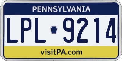 PA license plate LPL9214