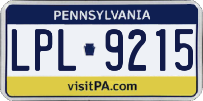 PA license plate LPL9215