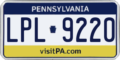 PA license plate LPL9220