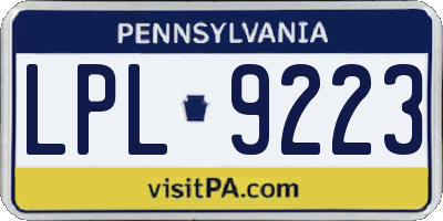 PA license plate LPL9223