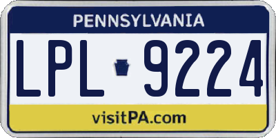 PA license plate LPL9224