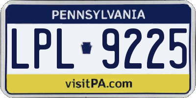 PA license plate LPL9225