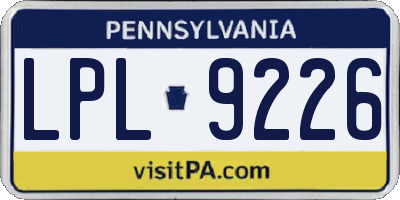PA license plate LPL9226