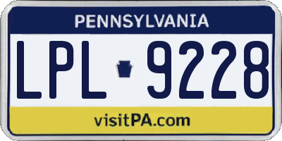 PA license plate LPL9228
