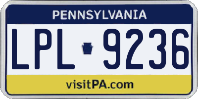PA license plate LPL9236