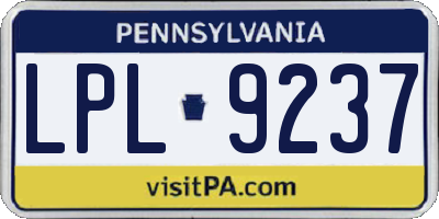 PA license plate LPL9237