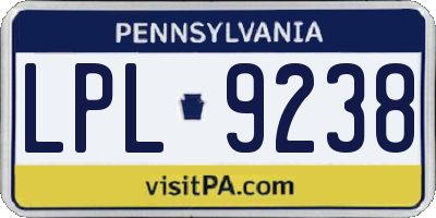 PA license plate LPL9238