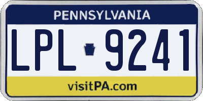 PA license plate LPL9241