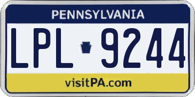 PA license plate LPL9244