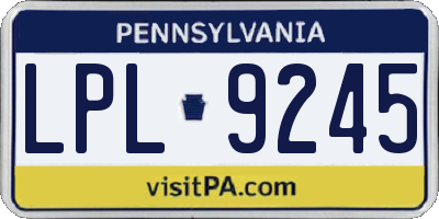 PA license plate LPL9245