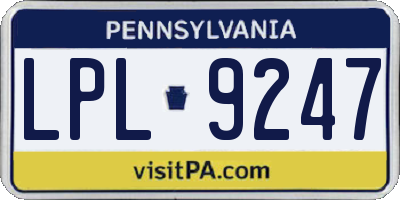 PA license plate LPL9247