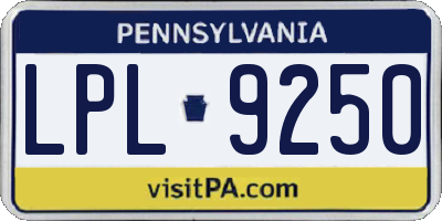 PA license plate LPL9250