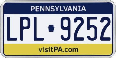 PA license plate LPL9252