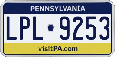 PA license plate LPL9253