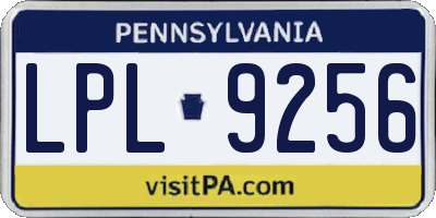 PA license plate LPL9256
