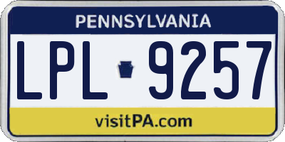 PA license plate LPL9257