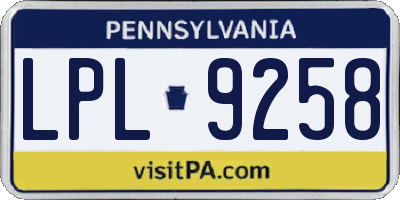 PA license plate LPL9258