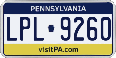 PA license plate LPL9260