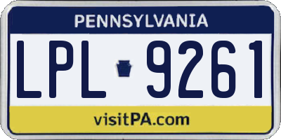 PA license plate LPL9261
