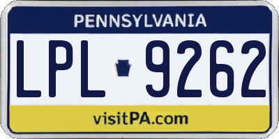 PA license plate LPL9262