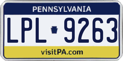 PA license plate LPL9263