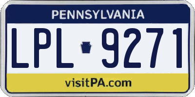 PA license plate LPL9271