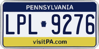 PA license plate LPL9276