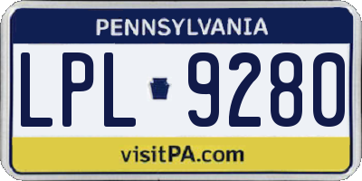 PA license plate LPL9280