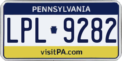 PA license plate LPL9282