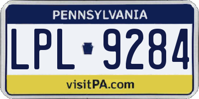 PA license plate LPL9284