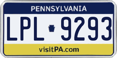 PA license plate LPL9293