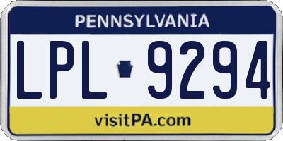 PA license plate LPL9294