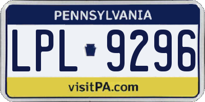 PA license plate LPL9296