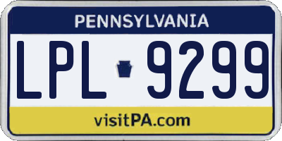 PA license plate LPL9299