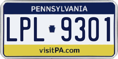 PA license plate LPL9301